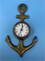 Nautical ship's anchor clock 11" long with quartz