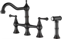 Blemoacha Solid Brass 4 Hole Kitchen Faucet