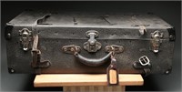 Vintage Black Steamer Trunk Eagle Lock