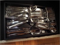 61 pieces of stainless steel flatware marked