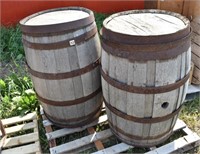 2 Wooden Barrels
