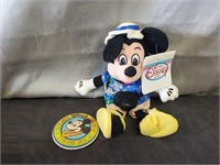 Disney Tourist Mickey Bean Bag w/ Pin