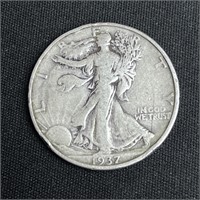 1937 Walking Liberty Silver Half Dollar