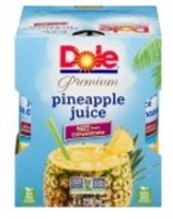 Dole Pineapple Juice, 4X240mL BB JL 21/2025