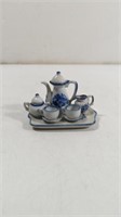 Vintage Miniature Blue and White Floral Porcelain