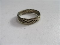 Large sz12.75 Mens Sterling Weave Ring