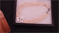 Five-strand freshwater pearl choker, clasp