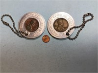 Two penny keychain holders AND