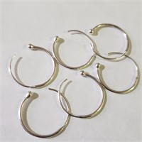 $120 Silver Lot Of 3 Pairs Earrings