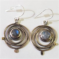 $180 Silver Labradorite Earrings