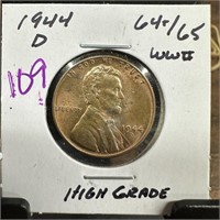 1944-D WHEAT PENNY CENT HIGH GRADE