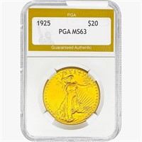 1925 $20 Gold Double Eagle PGA MS63