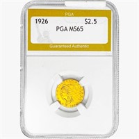 1926 $2.50 Gold Quarter Eagle PGA MS65