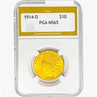 1914-D $10 Gold Eagle PGA MS65