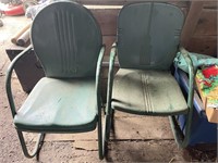 2 vintage metal lawn chairs