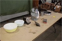 Assorted Household Items Including Pan, Bowls, Pie