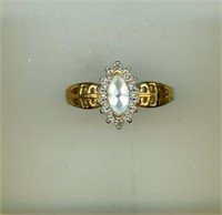 Gold Tone Topaz Ring S8