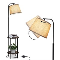 DEWENWILS Floor Lamp with Table Attached, Farmhous