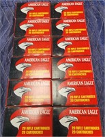 P - 12 BOXES AMERICAN EAGLE RIFLE CARTRIDGES (A19)