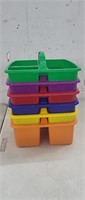 NEW Set of 6 Bright Colors Portable Plastic