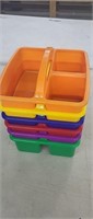 NEW Set of 6 Bright Colors Portable Plastic