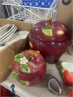 PAIR OF APPLE CANISTERS