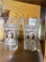 2 Vintage Coca Cola Glasses