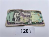 Bank of Jamaica $100 Bill