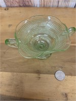 Vintage Vasiline Fan Shaped Vase