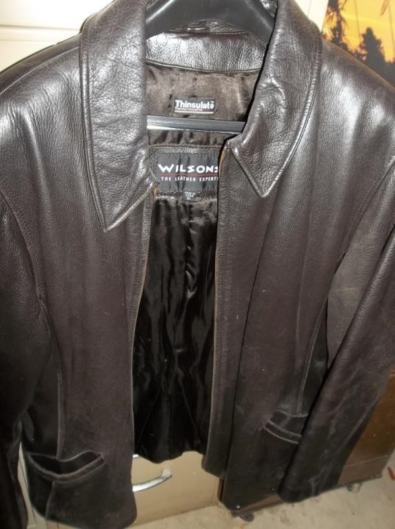 Woman's Black Leather Wilsons Jacket Size XL