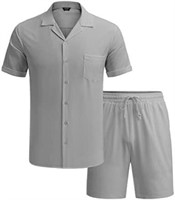 COOFANDY Men’s Casual Linen T-Shirt & Shorts Set