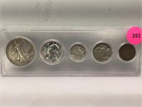 US Coin Type Set - Walker, Washington, Mercury,