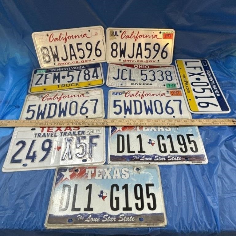 Assorted License Plates From Different States