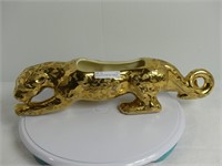 24KT GOLD PLATED 14.5" CERAMIC LION PLANTER