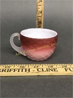Victorian DQ MOP Satin Art Glass Tea Cup