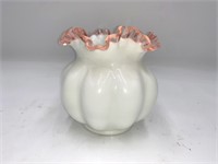 Fenton Pink Rose Crest Vase