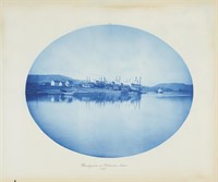 Henry Bosse "Boatyard at Wabasha, MN" Cyanotype