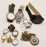 (A) Costume Jewelry - Wrist Watches, Necklaces,