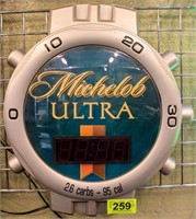 Vintage Michelob Ultra Lighted Wall Clock Sign