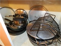 Pots, Pans, Cookware, Lids Under Cabinet