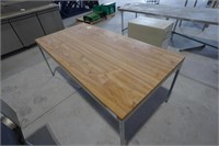 1-large square table wood finished top