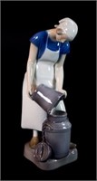 B & G Porcelain Figurine Girl With Milk Can