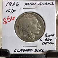 1926 BUFFALO NICKEL CLASHED DIES