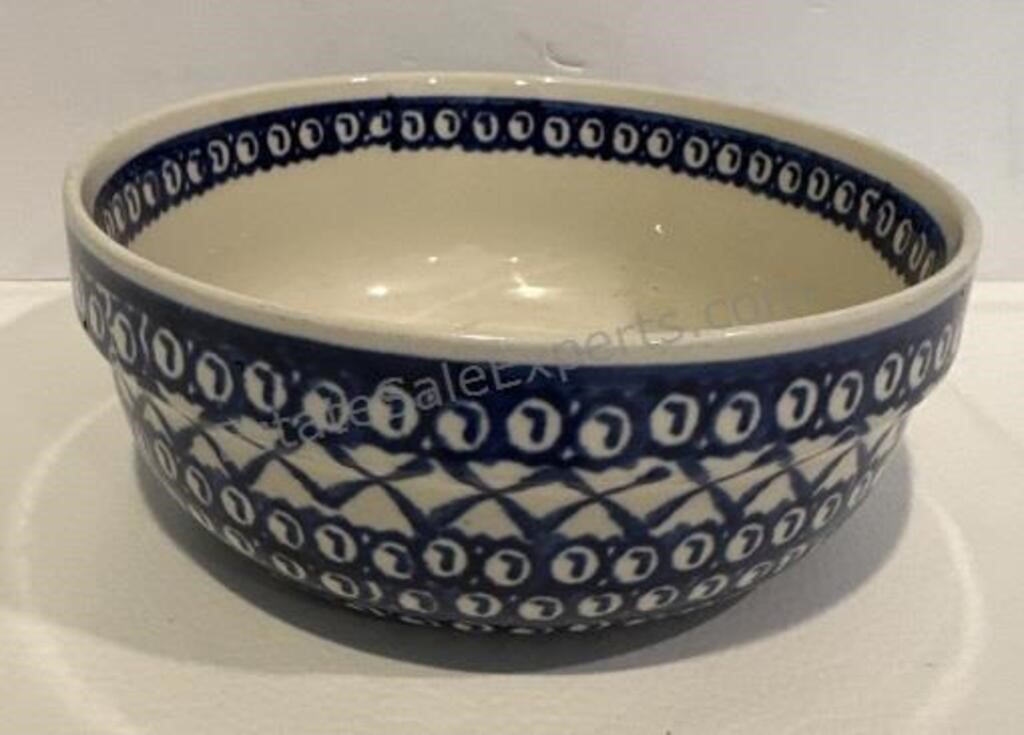 POLISH HANDMADE BOLESLAWIEC 8” Round Bowl Glazed