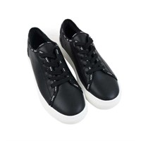 $65-DKNY Women's 7 Lace Up Sneaker, Black 7