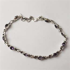 $500 Silver Amethyst Bracelet