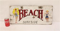 24" x 11" Vintage Look Beach Sign