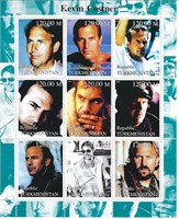 Kevin Costner - Turkmenistan - Cinderella Stamp Se