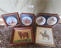 Horse Pictures / Plates Framed