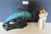 Blue Mtn Pottery Whale & Willow Tree Figure